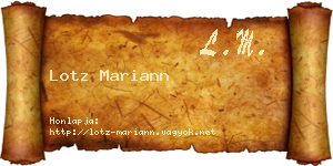 Lotz Mariann névjegykártya
